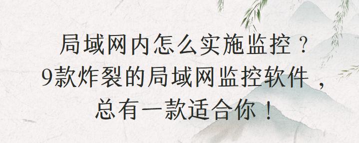 局域网内怎么实时监控？9款炸裂的局域网监控软件，总有一款适合你